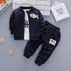 Children's three-piece clothing set by Ancient Energy, featuring colorful tops and pants, perfect for kids' casual wear.