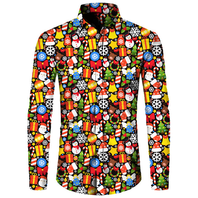 Festive Hawaiian Men's Polyester Shirt
