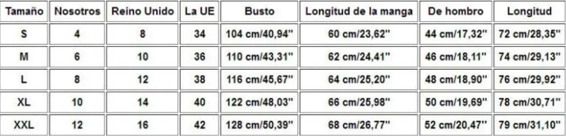 Size chart for Mandotos International men's shirt showing measurements for S to XXL.