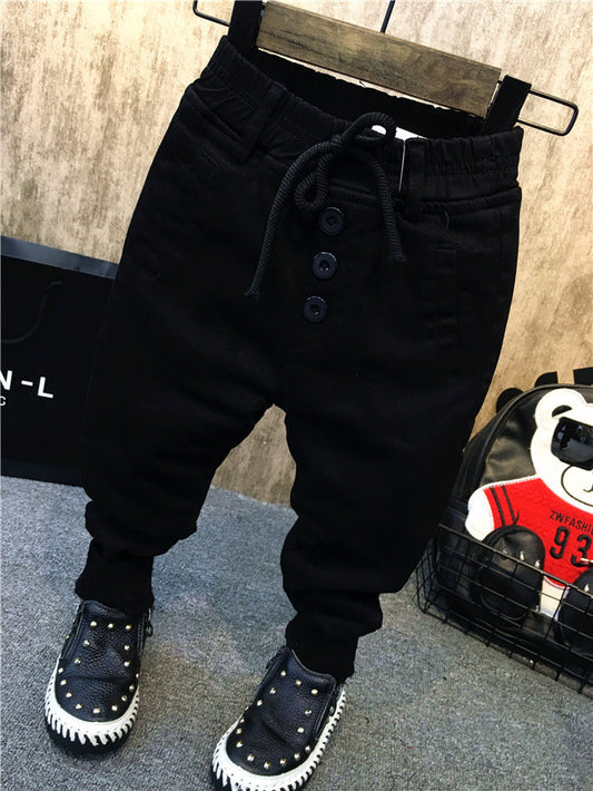 Boy's velvet jeans by Ancient Energy featuring thickening plus for a stylish, comfortable fit in children's denim.