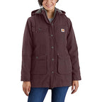 Carhartt Women's Washed Duck Sherpa Coat BlackBerry