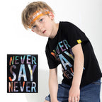 Children's letter print T-shirt by Ancient Energy featuring colorful alphabet letters on soft fabric, perfect for kids' casual wear.