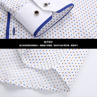 Slim-fit Business Dress Men's Shirt Fashionable Printed Thin Casual Shirt Youth Long-sleeved Fashionable All-match Top for Men
