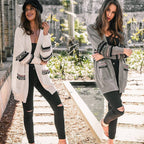 Chic Long Sleeve Women's Cardigan Coat