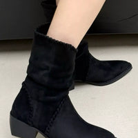 Point Toe Block Heels Boots