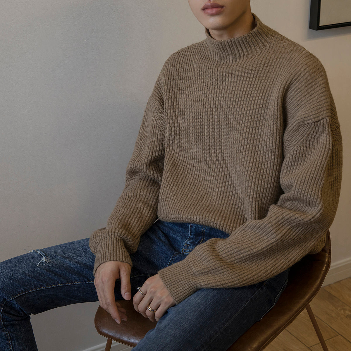 Men's Mid-Neck Knit Pullover