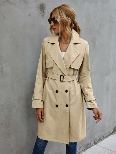 Chic Women's Double Breasted Trench Coat