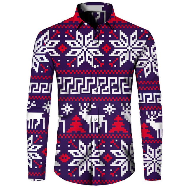 Festive Hawaiian Men's Polyester Shirt