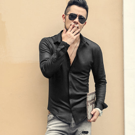 Camisa de vestir de lujo para hombre euroamericana