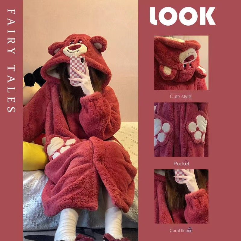 Comfy Cartoon Velvet Pajama Set