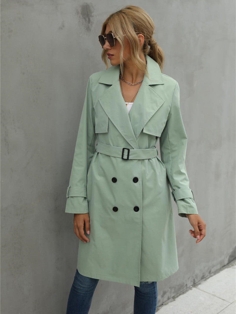 Chic Women's Double Breasted Trench Coat
