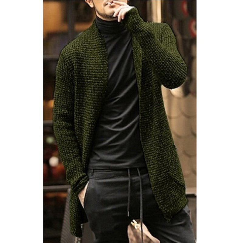 Trendy Men's Long Sleeve Cardigan Coat