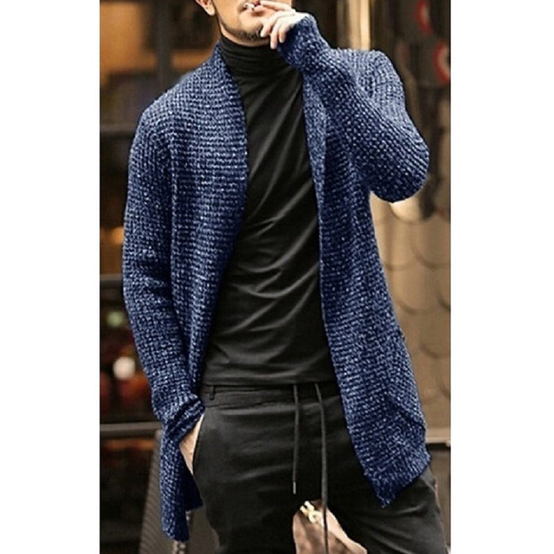 Trendy Men's Long Sleeve Cardigan Coat