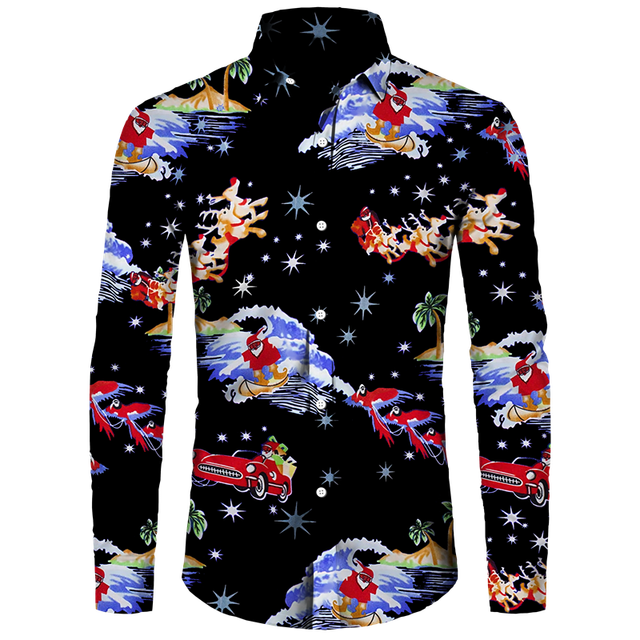 Festive Hawaiian Men's Polyester Shirt