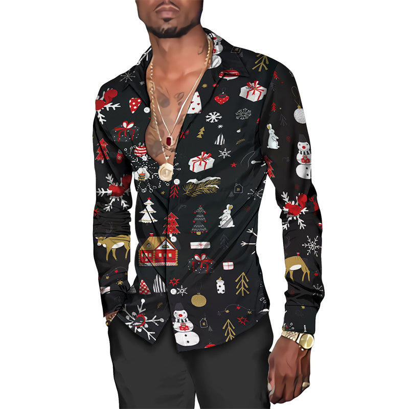 Festive Hawaiian Men's Polyester Shirt