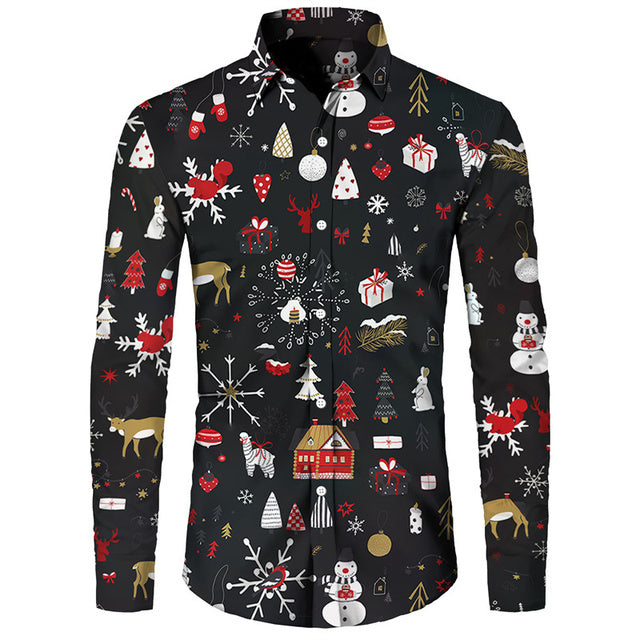 Festive Hawaiian Men's Polyester Shirt