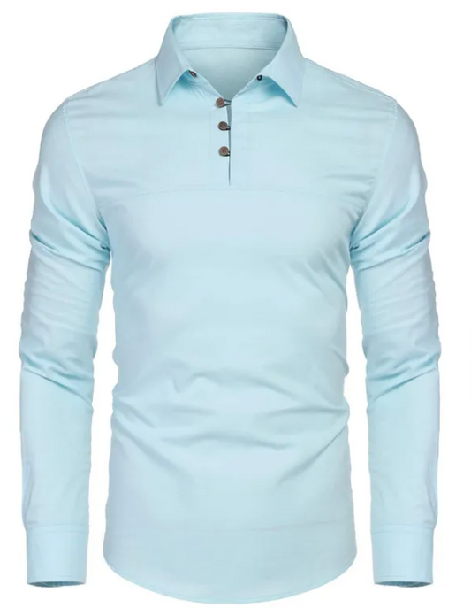Men's Essential Linen-Cotton Long Sleeve Shirt