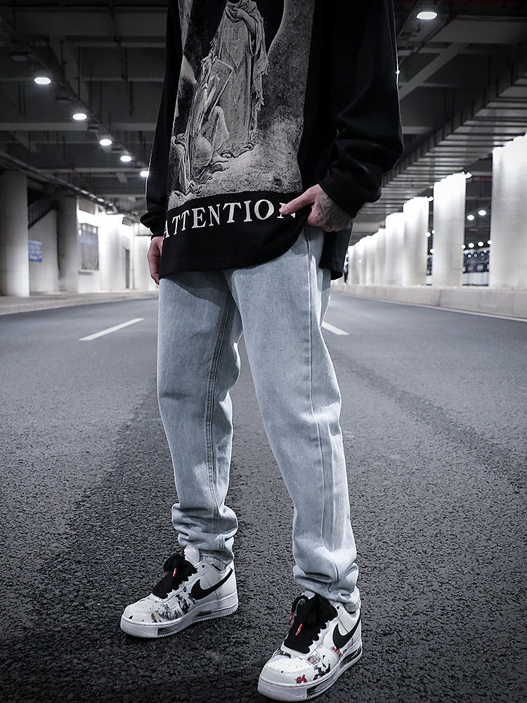 Casual Washed Distressed Jeans