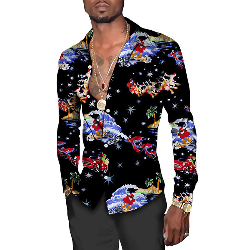 Festive Hawaiian Men's Polyester Shirt