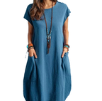 Ladies' Autumn Breeze Cotton-Linen Dress