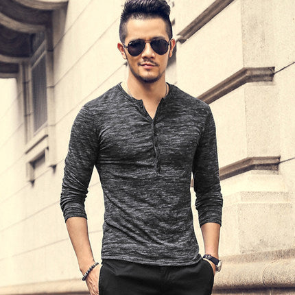 Men's Classic Henley Long Sleeve Tee