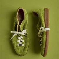 Retro Suede Elastic Band Shoes – Unisex Genuine Cowhide Casual Shoes