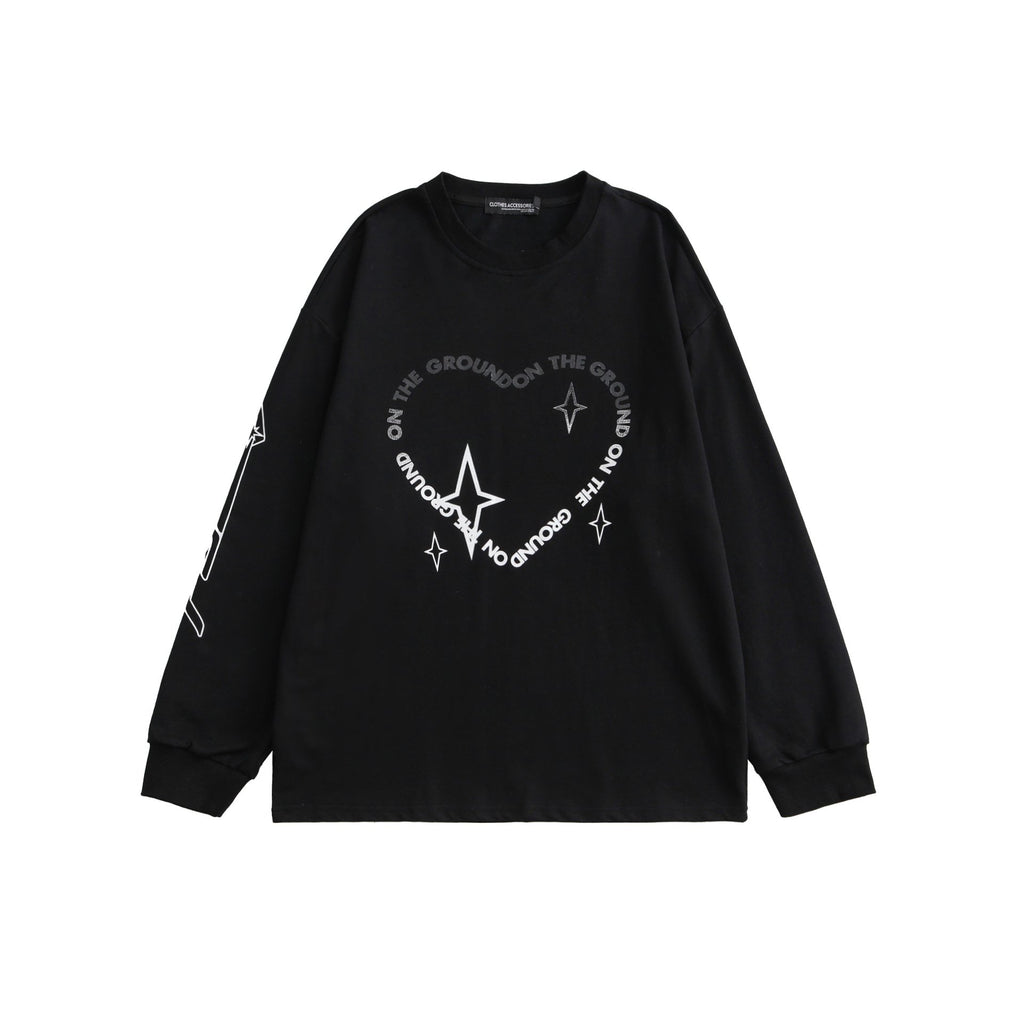 Women's Casual Long Sleeve Heart Tee