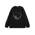 Women's Casual Long Sleeve Heart Tee