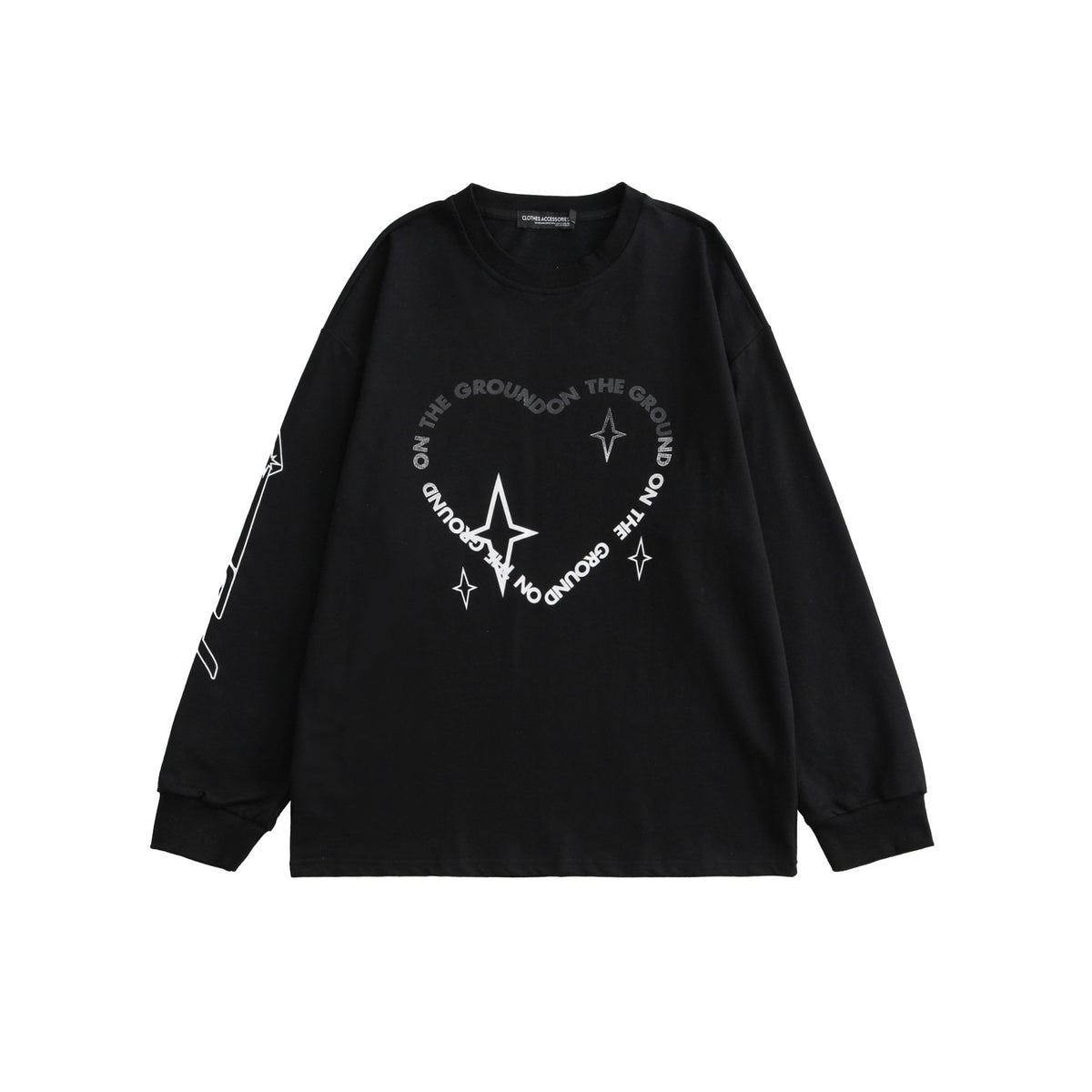 Women's Casual Long Sleeve Heart Tee