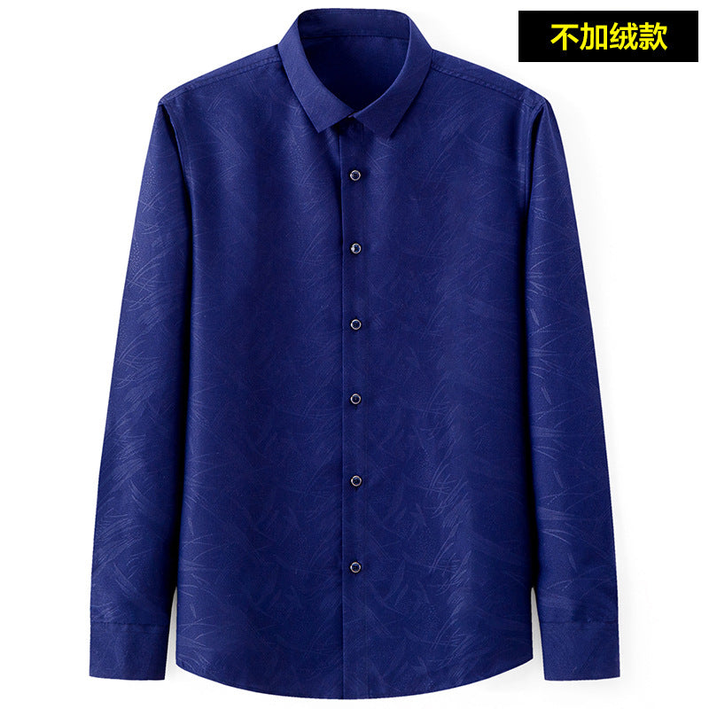 Slim-fit Business Dress Men's Shirt Fashionable Printed Thin Casual Shirt Youth Long-sleeved Fashionable All-match Top for Men