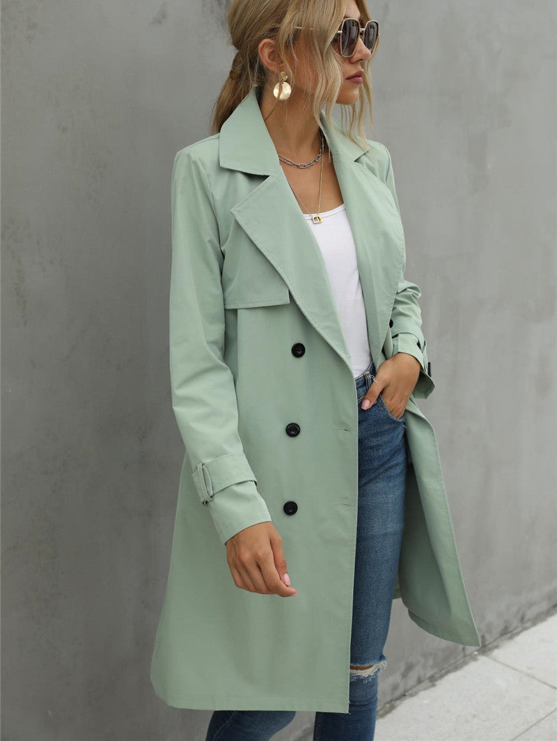 Chic Women's Double Breasted Trench Coat