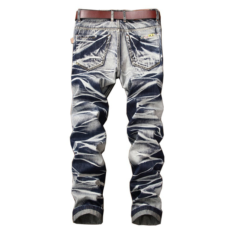 Retro Straight-Leg Tie-Dye Jeans