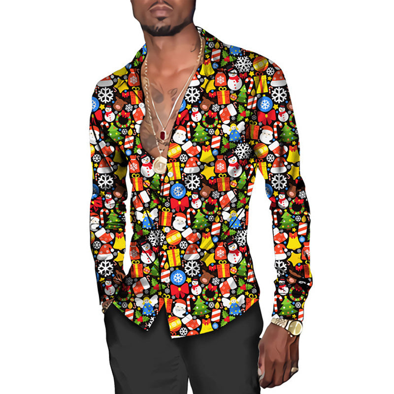 Festive Hawaiian Men's Polyester Shirt