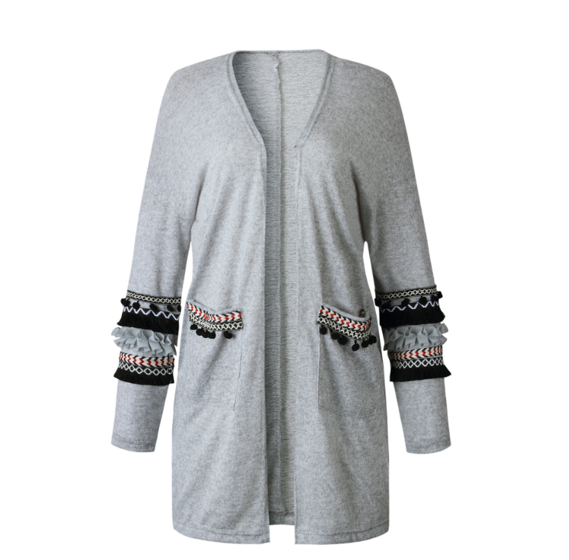 Chic Long Sleeve Women's Cardigan Coat
