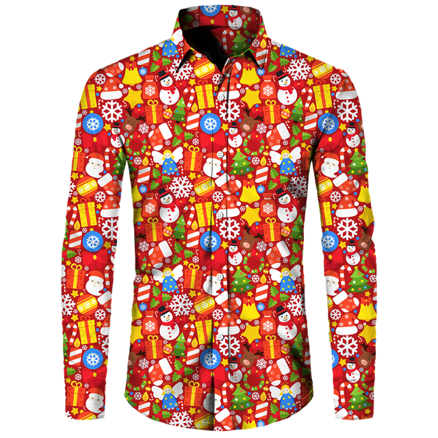 Festive Hawaiian Men's Polyester Shirt