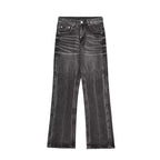 Urban Washed Distressed Wide-Leg Denims