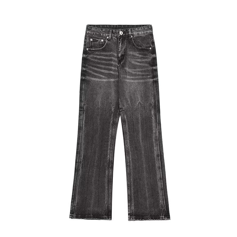 Urban Washed Distressed Wide-Leg Denims