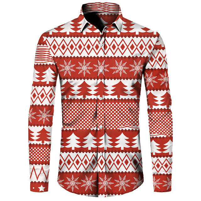 Festive Hawaiian Men's Polyester Shirt
