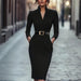 Women’s Black Bodycon Midi Dress
