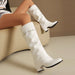Women's Tall Knee-High Boots – Eyelet Buckle Strap Chunky Heel Slip-On