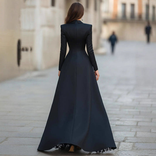 Chic Lace Collar Two-Piece Long Sleeve Dress for Women