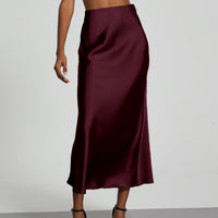In-Stock Cross-Border Women's Clothing Wholesale European and American Style Elegant Satin Midi Skirt Slimming and Flowy