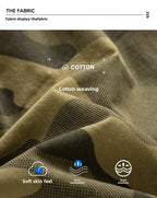 Close-up of camouflage cotton weaving fabric with soft skin feel and good breathability.