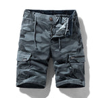 Men's camouflage outdoor cargo shorts in grey