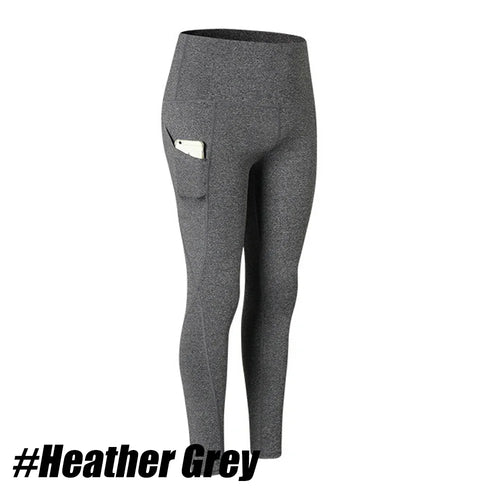 1PC Plus Size Pocket Yoga Pants Women Solid Fitness Sports Leggings High Waist Elastic Gym Tights Female Running Trousers XXXL