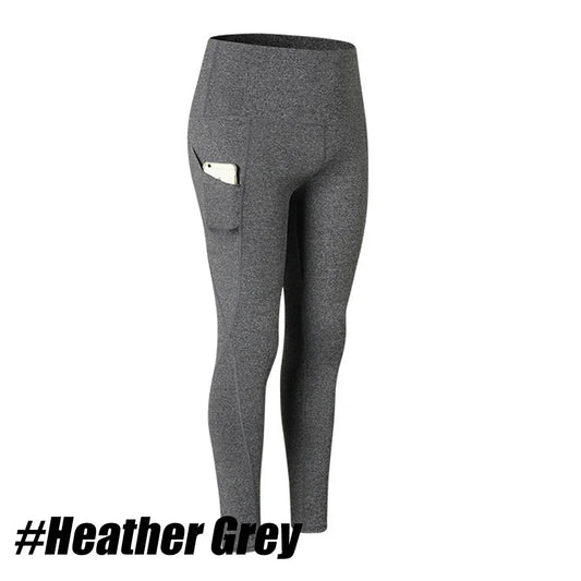 1PC Plus Size Pocket Yoga Pants Women Solid Fitness Sports Leggings High Waist Elastic Gym Tights Female Running Trousers XXXL