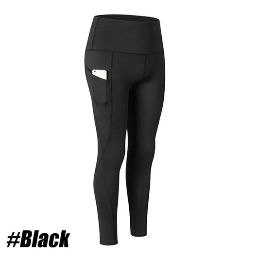 1PC Plus Size Pocket Yoga Pants Women Solid Fitness Sports Leggings High Waist Elastic Gym Tights Female Running Trousers XXXL