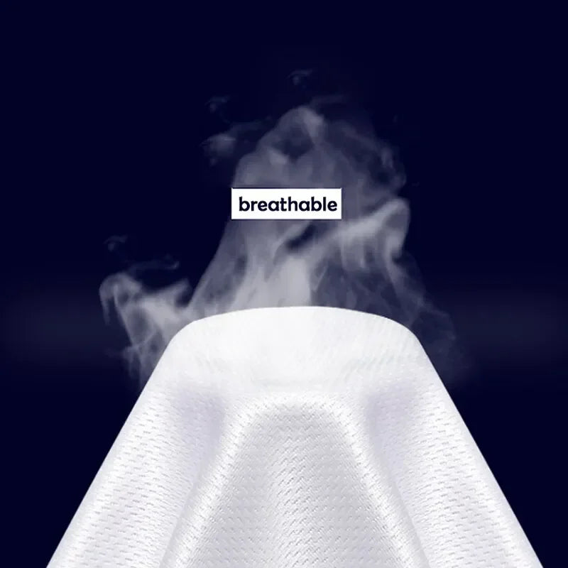 Breathable fabric texture with steam rising from a white material.
