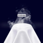 Breathable fabric texture with steam rising from a white material.