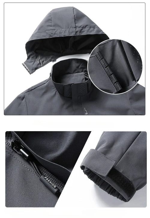 Men's Outdoor Waterproof Raincoat Lightweight Cycling Coat with Hood Streetwear Hiking Windproof Jacket Climbing Outdoor Jackets